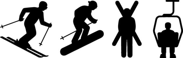Winter Skiing Snowboarding Ski Lift Activitys vector