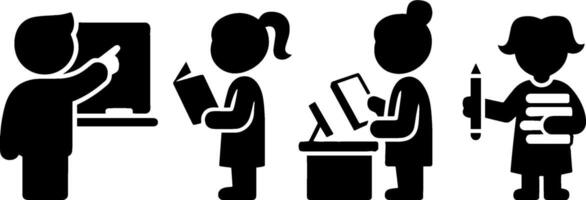 Classroom Teaching Learning Kids Reading Writing Activitys vector