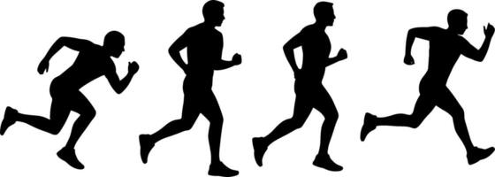 Running Man Silhouette Sequence Sprint Exercise Fitness vector