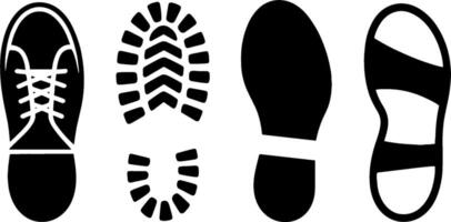 Shoe Sole Footprints Set Different Tread Patterns vector