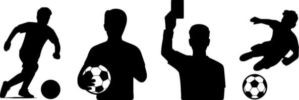 Soccer Player Kicking Ball Holding Ball Referee Showing Red Card Diving Save vector