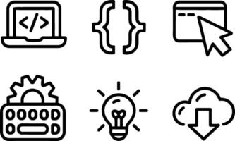 Programming Codes Set Software Development Symbols vector