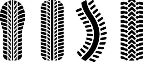 Tire Track Patterns Set Vehicle Road Offroad Prints vector