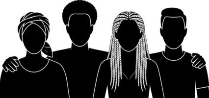 Diverse Group People Friendship Support Unity Concept vector