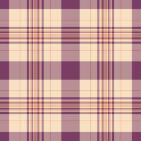 Elegant cream and purple plaid pattern. Subtle texture ideal for textile design, website backgrounds, or packaging. Evokes feelings of warmth, comfort, and sophistication. vector