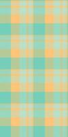 Installing pattern textile texture, fall fabric background . Asymmetric seamless check plaid tartan in orange and teal colors. vector