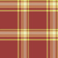 Warm autumnal plaid pattern in rich red, beige, and yellow tones. Perfect for fallthemed designs, textiles, websites, and packaging. Evokes feelings of comfort and rustic charm. vector