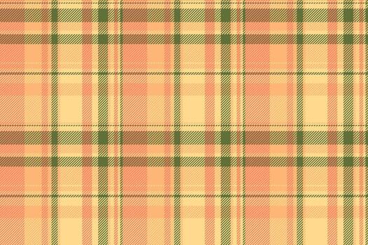 Warm autumnal plaid pattern in peach and olive green. Perfect for textile design, fallthemed projects, or adding a touch of rustic charm to your designs. vector