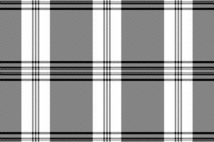 Multicolored background seamless check, front textile fabric. Graphical tartan texture pattern plaid in white and black colors. vector