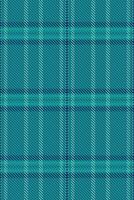 Antique texture tartan fabric, no people pattern plaid seamless. Classic background check textile in teal and cyan colors. vector