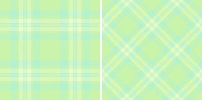 Pastel green plaid patterns, perfect for textile design, spring themes, or baby products. Two distinct styles offer versatility. Subtle textures and soft colors evoke a feeling of calm and serenity. vector