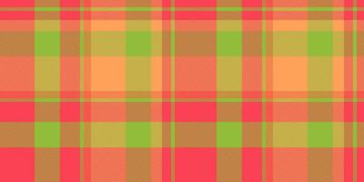 Vibrant summer plaid pattern in peach, coral, and lime green. Perfect for textile designs, website backgrounds, or fashionrelated projects. vector