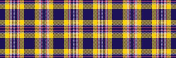 Vibrant yellow and navy plaid pattern. Perfect for textile design, fashion, website backgrounds, or packaging. This cheerful, geometric textile design evokes feelings of warmth and energy. vector