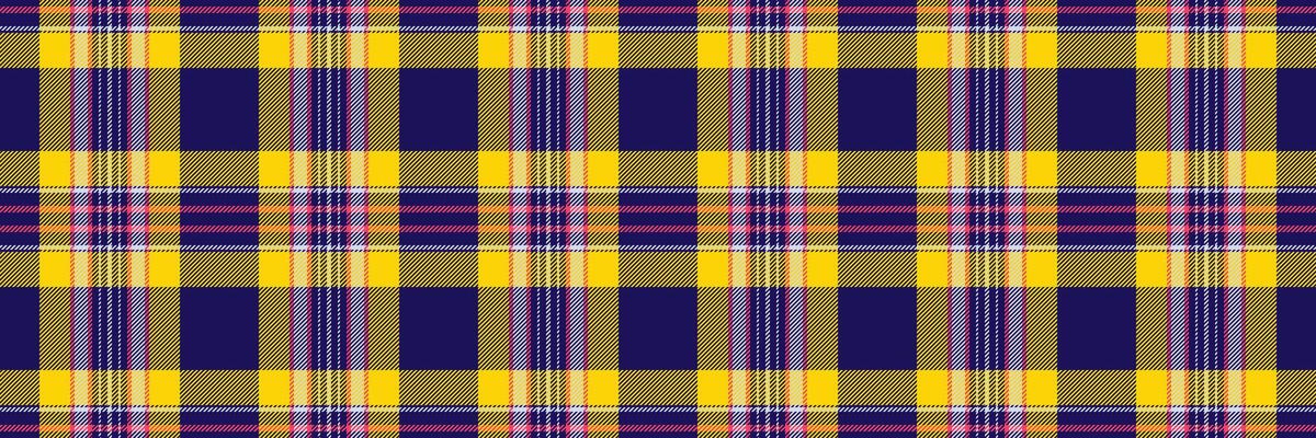 Vibrant yellow and navy plaid pattern. Perfect for textile design, fashion, website backgrounds, or packaging. This cheerful, geometric textile design evokes feelings of warmth and energy.