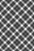 Classic black and white plaid pattern. Stylish geometric textile design ideal for fashion, interiors, or website backgrounds. Subtle texture adds depth. Versatile and elegant monochrome aesthetic. vector