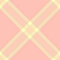 Delicate pastel pink and yellow plaid pattern. A soft, stylish texture ideal for backgrounds, textile designs, or feminine branding. This seamless design evokes feelings of warmth and tranquility. vector