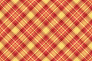Warm, vibrant diagonal plaid pattern in autumnal hues of red and gold. Perfect for textile design, fallthemed projects, or creating a cozy, rustic atmosphere. vector
