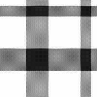 Classic black and white plaid pattern. Timeless fabric design for fashion, textile, or graphic backgrounds. Versatile for print, web, and creative projects. vector