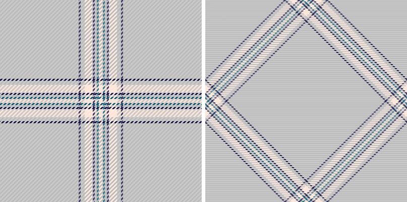 Elegant gray plaid patterns, perfect for textile design, fashion, or website backgrounds. Two variations classic crosshatch and a stylish diamond design.