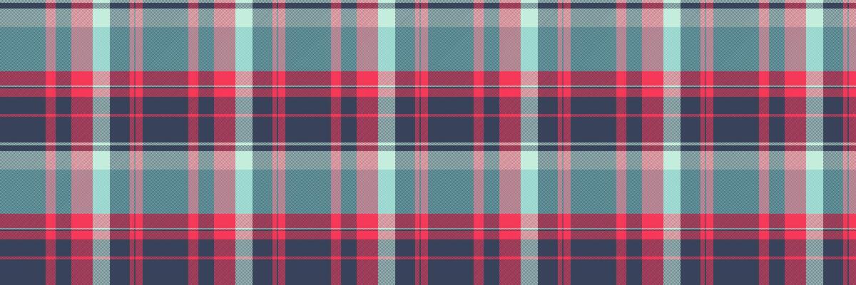 Performance pattern background, slim check texture seamless. Empty textile plaid tartan fabric in blue and red colors.