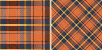 Two vibrant autumnal plaid patterns. Perfect for textile design, fallthemed projects, or adding a touch of rustic warmth to your designs. vector