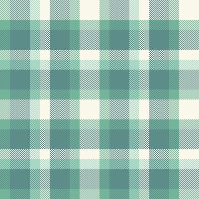 Elegant herringbone plaid pattern in calming teal and cream tones. Perfect for textile design, website backgrounds, or packaging. Evokes a sense of serenity and sophistication.