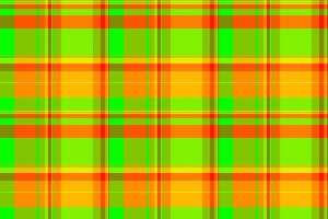 Vibrant lime green, orange, and red plaid pattern. Perfect for backgrounds, textiles, or website design. This bold, energetic image evokes feelings of summer, fun, and energy. vector