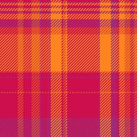 Vibrant orange and pink plaid pattern. Perfect for textile design, fashion, or website backgrounds. This bold, energetic design evokes warmth and style. vector