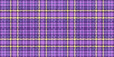 Vibrant purple and yellow plaid pattern. Perfect for textile design, fashion, websites, and scrapbooking. This seamless texture offers a cheerful, modern aesthetic with a touch of vintage charm. vector