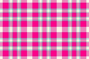 Vibrant plaid pattern. Pink and cream squares intersect with light blue and purple lines, creating a bold and cheerful design. Ideal for backgrounds, textiles, or fun projects. vector