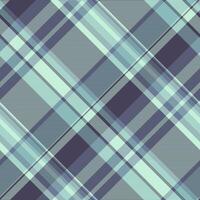Abstract diagonal plaid pattern in soft teal and purple hues. Perfect for textile designs, website backgrounds, or stylish packaging. vector