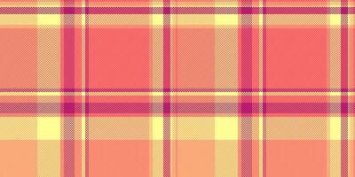 Vibrant coral and pale yellow plaid pattern. Perfect for textile design, fashion, websites, or branding projects. This seamless texture offers a fresh, modern aesthetic with a touch of warmth. vector