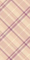 Elegant pastel pink and beige diagonal plaid pattern. Perfect for textile design, fashion, wallpaper, or website backgrounds. Subtle texture adds sophistication. vector