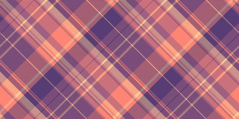 Warm, textured plaid pattern in shades of orange, purple and beige. Great for backgrounds, textiles, designs, or creative projects needing a classic, cozy touch.