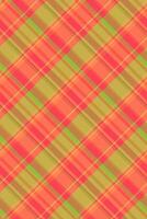 Wide tartan pattern check, feminine plaid background texture. Clan seamless fabric textile in red and orange colors. vector