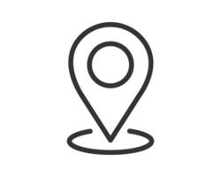 Simple outline icon of a location marker. Symbolizes navigation, travel, or place. Clean and modern design suitable for web, apps, and print. vector
