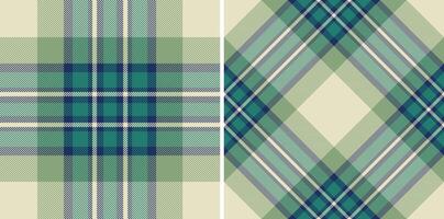 Classic textile design featuring tartan plaid patterns in muted teal, green, and cream. Ideal for backgrounds, fabric design, and traditional themes. vector