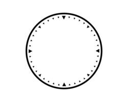 Clean minimalist clock face template in black and white. Perfect for design projects, presentations, time management concepts, or illustrative purposes. Timeless design. vector