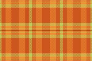 Vibrant orange and lime green plaid pattern. Perfect for fall designs, textile projects, or autumnal backgrounds. vector