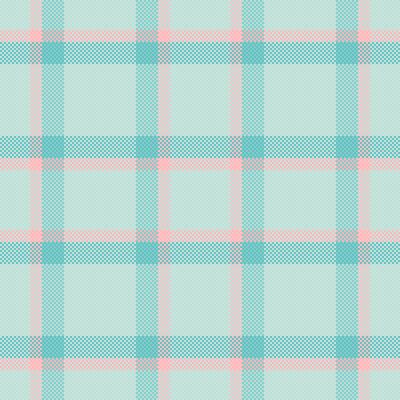 Seamless pastel plaid pattern in soft teal and pink. Perfect for textile design, wrapping paper, or website backgrounds. This gentle, repetitive texture evokes feelings of calm and serenity.