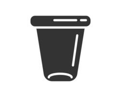 Minimalist icon of a disposable cup, perfect for illustrating beverages, recycling concepts or takeaway culture. Use in apps, presentations or infographics. Clean, simple design. vector
