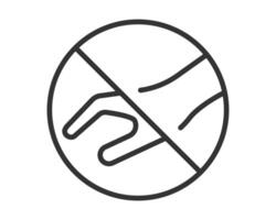 Symbol of no handshake. Restriction sign for business or health concepts. Editable . Use for disease prevention, safety guidelines, social distancing. vector
