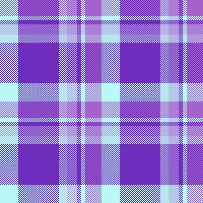 Vibrant purple and light blue plaid pattern. Perfect for textile design, fashion, and website backgrounds. This seamless texture offers a cheerful, modern aesthetic with a touch of retro charm.