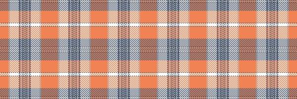 Grand texture background textile, inspiration pattern check . Horizontal seamless tartan fabric plaid in orange and blue colors. vector