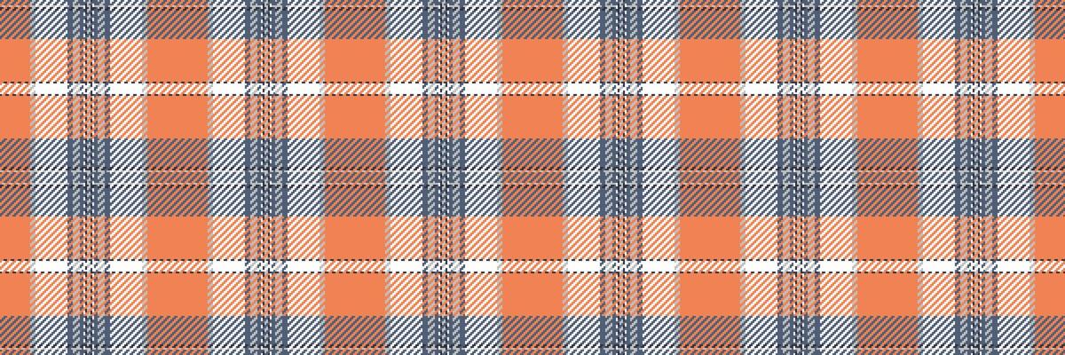 Grand texture background textile, inspiration pattern check . Horizontal seamless tartan fabric plaid in orange and blue colors.