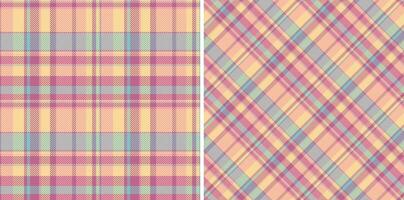 Pastel plaid patterns Two seamless, softhued designs perfect for textiles, website backgrounds, or packaging. vector