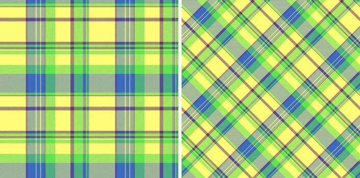 Colorful plaid patterns classic and diagonal variations. Ideal for textile design, backgrounds, creative projects needing a vibrant, checkered texture. vector