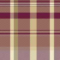 Elegant beige and burgundy plaid textile pattern. Perfect for fashion, home decor, or website backgrounds. Subtle texture adds depth and sophistication. Evokes feelings of warmth and comfort. vector