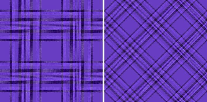 dos sin costura púrpura tartán patrones. Perfecto para textil diseño, moda, vestir, o sitio web antecedentes. sutil textura y elegante color crear un versátil diseño recurso. vector