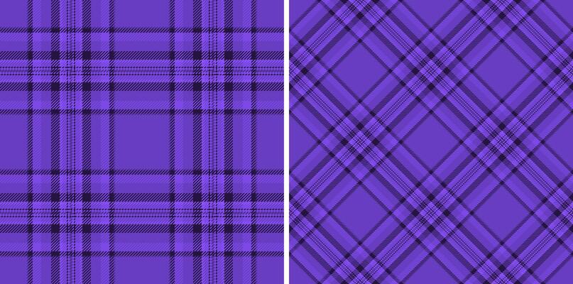Two seamless purple plaid patterns. Perfect for textile design, fashion, apparel, or website backgrounds. Subtle texture and elegant color create a versatile design resource.